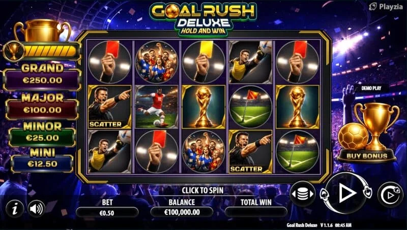 Goal Rush Deluxe - scáileán cluiche sa mhodh Free Spins